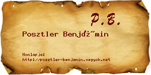 Posztler Benjámin névjegykártya